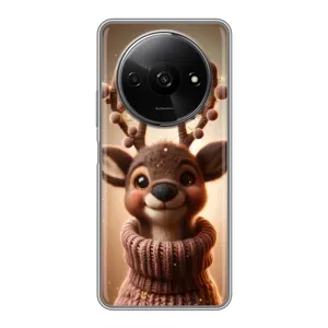 Яркий чехол для Xiaomi Redmi A3 с Зимними Оленятами (Олень в свитере)