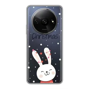 Зимні Чохли для Xiaomi Redmi A3 - прозорий фон (Різдвяний заєць)