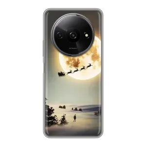 Новорічні, Святкові Чохли для Xiaomi Redmi A3 - 2024 год (Санта на місяці)