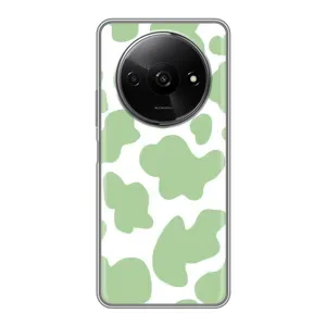 Чохол з принтом корови на Xiaomi Redmi A3 (Зелений принт)