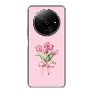 Чехол с розовым рисунком для Xiaomi Redmi A3x (Букет цветов)