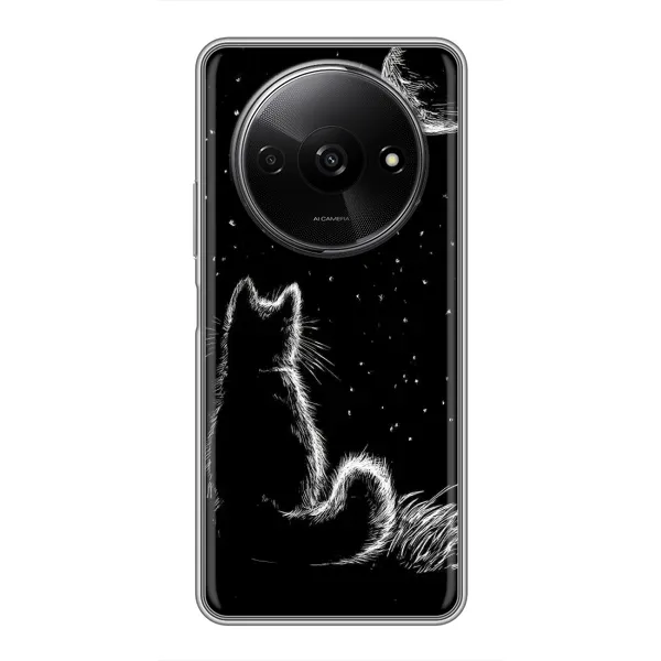 Чехол с принтом «Котик и луна» для Xiaomi Redmi A3x