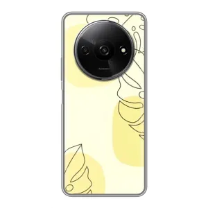 Силиконовый чехол с принтом в цветах на Xiaomi Redmi A3x (Желтая монстера арт)