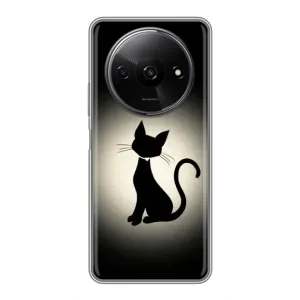 Чехол с принтом для Xiaomi Redmi A3x (AlphaPrint) Модные коты (Силуэт котика)