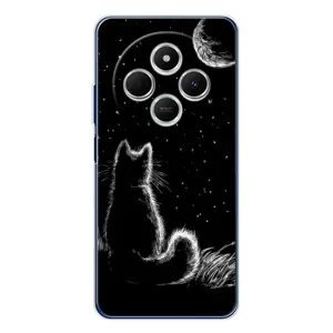 Чохол з принтом для Xiaomi Redmi A4 5G (AlphaPrint) Модні коти (Котик і місяць)