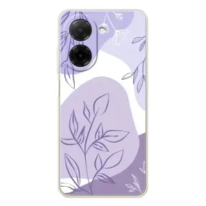 Силиконовый чехол с принтом в цветах на Xiaomi Redmi A5 (Фиолетовые листья абстракция)