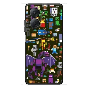 Чехол Майнкрафт на Xiaomi Redmi A7 (AlphaPrint) Minecraft (Коллаж Майнкрафт)