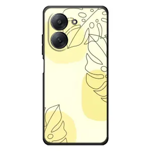 Силиконовый чехол с принтом в цветах на Xiaomi Redmi A7 (Желтая монстера арт)