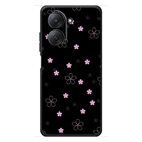 Чехол с принтом «Розовые цветы на черном» для Xiaomi Redmi A7