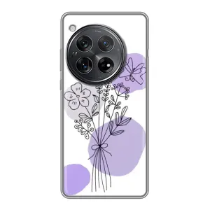 Силконовий чохол з принтом в квітах на Xiaomi Redmi K80 Pro (Букет фіолетова абстракція)