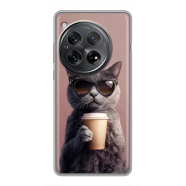 Чехол с принтом «Кот с кофе» для Xiaomi Redmi K80 Pro