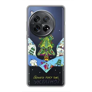 Зимні Чохли для Шіаомі Редмі K80 Pro - прозорий фон (Різдвяний герб)