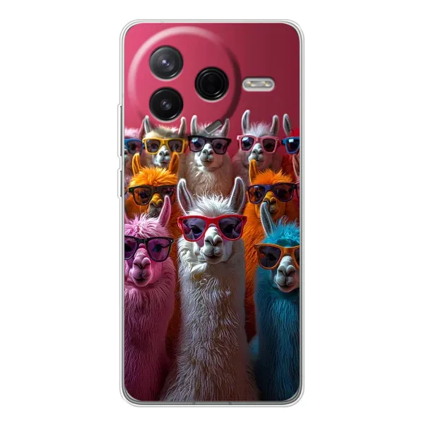 Чохол з принтом «Лами в окулярах» для Xiaomi Redmi K80 Ultra
