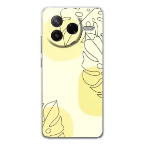 Силиконовый чехол с принтом в цветах на Xiaomi Redmi K80 Ultra (Желтая монстера арт)