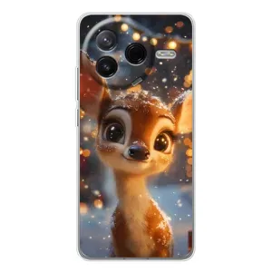 Яскравий чохол для Xiaomi Redmi K80 Ultra з Зимові Оленята (Оленятко серед гірлянд)