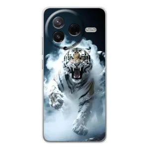 Чохол з принтом «Білий тигр у диму» для Xiaomi Redmi K80 Ultra