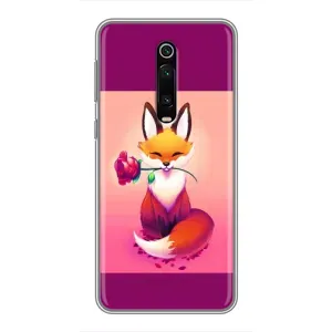 Чехлы с картинкой Лисички для Xiaomi Mi 9T Pro (VPrint) (Лисичка с розочкой)