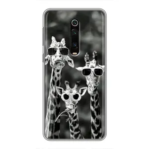Силіконовий чохол з КАРТИНКАМИ літо для Xiaomi Mi 9T Pro (AlphaPrint) (Жирафи в окулярах)