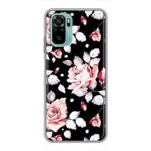 Чохли з квітами для Xiaomi Redmi Note 10 5G (VPrint) (Квіти на чорному)