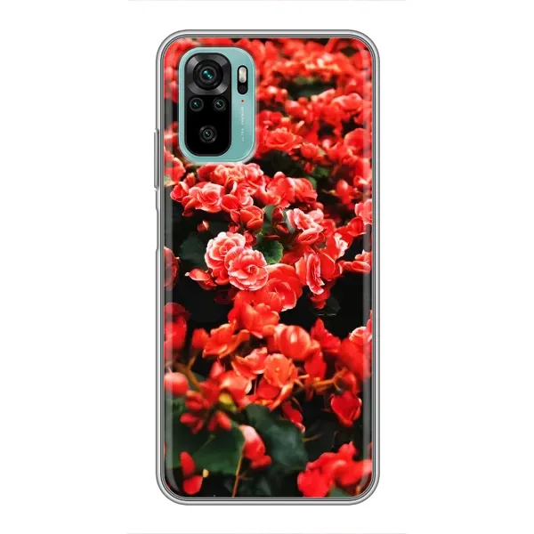 Чехол с принтом «Цветы красные» для Xiaomi Redmi Note 10 5G