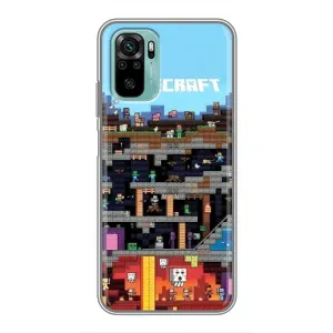 Чехол Майнкрафт на Xiaomi Redmi Note 10 5G (AlphaPrint) Minecraft (фон Minecraft)