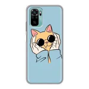 Чохол на Сяомі Рєдмі Нот 10 5G з Котиками (VPrint) (Котик в окулярах)