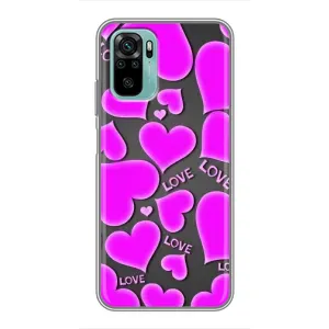Чехлы для любимой на Сяомі Рєдмі Нот 10 5G (VPrint) (Pink hearts)