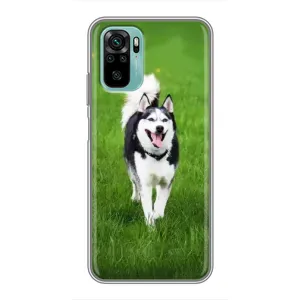 Чехол с Хаски для Xiaomi Redmi Note 10 5G - (AlphaPrint) (Радостный Хаски)