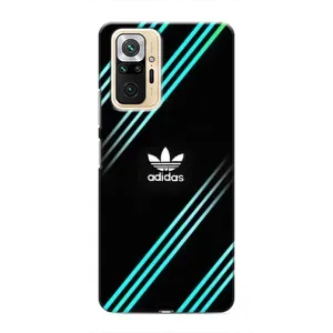 Чохли Адидас для Xiaomi Redmi Note 10 Pro (AlphaPrint) (Адідас з полосами)
