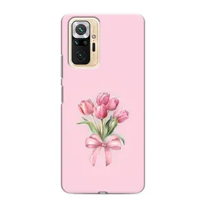 Чехол с розовым рисунком для Xiaomi Redmi Note 10 Pro (Букет цветов)