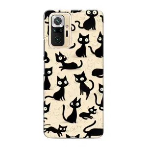 Чехол с рисунком кот на Xiaomi Redmi Note 10 Pro (Черные коты)