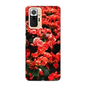 Чехлы с Цветами для Xiaomi Redmi Note 10 Pro (VPrint) (Цветы красные)
