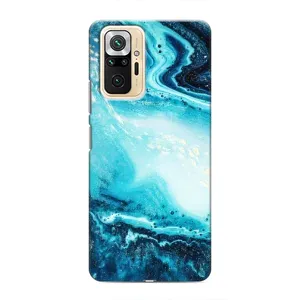 Мраморный чехол на Xiaomi Redmi Note 10 Pro (VPrint) (Голубой мрамор)