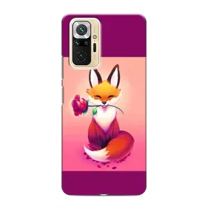 Чехлы с картинкой Лисички для Xiaomi Redmi Note 10 Pro (VPrint) (Лисичка с розочкой)