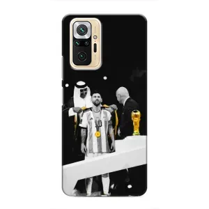 Чехлы для Xiaomi Redmi Note 10 Pro (Leo чемпион) (AlphaPrint) (Месси в накидке)