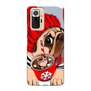 Чехлы с собаками для Xiaomi Redmi Note 10 Pro (VPrint) (Собачка в шапке)