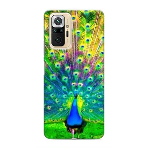 Чехол с птицами на Xiaomi Redmi Note 10 Pro (VPrint) (Яркий Павлин)