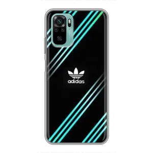 Чохли Адидас для Xiaomi Redmi Note 10 (AlphaPrint) (Адідас з полосами)