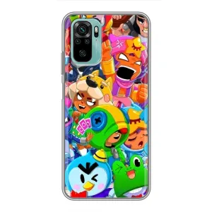 Чехлы Brawl Stars для Xiaomi Redmi Note 10 (AlphaPrint) (Герої Бравл Старс)