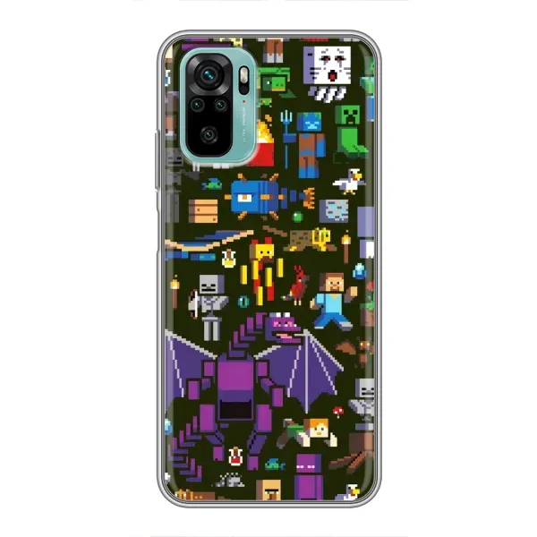 Чохол з принтом «Колаж Майнкрафт» для Xiaomi Redmi Note 10