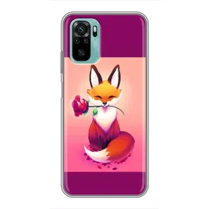 Чохли з картинкою Лисичка для Xiaomi Redmi Note 10 (VPrint) (Лиса з трояндою)