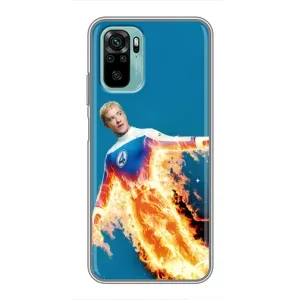 Чехол с принтом Фантастическая четверка для Xiaomi Redmi Note 10 (Человек-факел в огне)