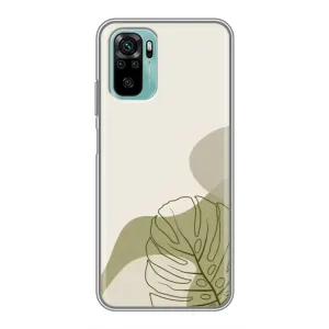 Силконовий чохол з принтом в квітах на Xiaomi Redmi Note 10 (Зелена монстера дизайн)