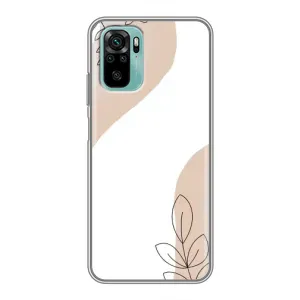 Силконовий чохол з принтом в квітах на Xiaomi Redmi Note 10 (Нюдова гілочка абстракція)