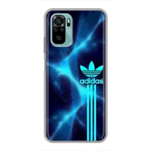 Чохли Адидас для Xiaomi Redmi Note 10 (AlphaPrint) (Синій Адідас)