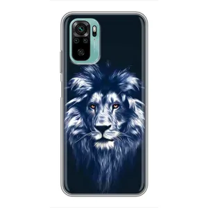 Чохол з картинкою ЛЕВ для Xiaomi Redmi Note 10 (VPrint) (Синій Лев)