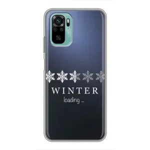 Зимні Чохли для Сяомі Редмі Нот 10 - прозорий фон (Winter loading)