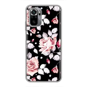 Чохли з квітами для Xiaomi Redmi Note 10S (VPrint) (Квіти на чорному)