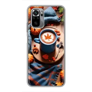Чохол з унікальним дизайном 'Осінь з кавою' для Xiaomi Redmi Note 10S (Кава і гарбузики)