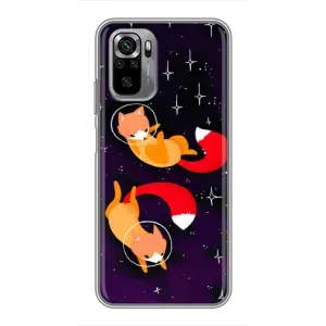 Чохли з картинкою Лисичка для Xiaomi Redmi Note 10S (VPrint) (Лисички космонавти)